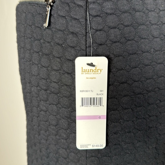 NWT Laundry by Shelli Segal Black textured Skirt Size 6 - Picture 5 of 13